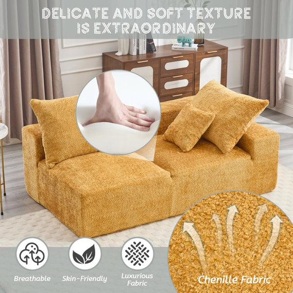 English Elm United Versatile Chenille Two-Person Sofa For Lounging, Napping & Home Office - Soft, Durable Comfort W1568P222619-GIGA