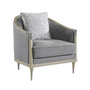 English Elm Fernando Chenille Accent Chair with Pocket Coil Cushion and Champagne Metal Detail B2726P433397