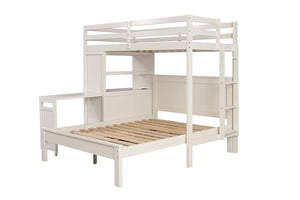 English Elm Contemporary Twin Bunk Bed With Drawers, Desk & Ladder - Space-Saving Design For Kids' Rooms B2741S00698