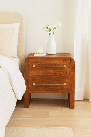 English Elm Solid Oak Two Drawer Unit Hand Distressed Tiger Finish Rustic Farmhouse Storage B182P372168