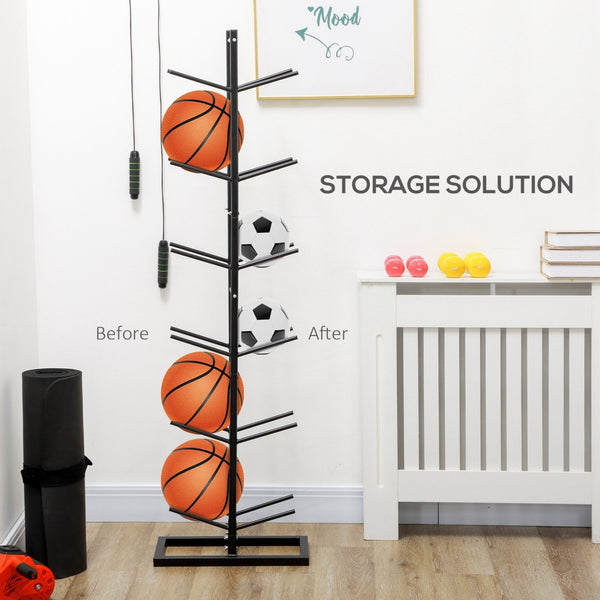 English Elm Soozier Vertical Steel Ball Tower Organizer Holds 12 for Gym Garage or Classroom W2225P217771