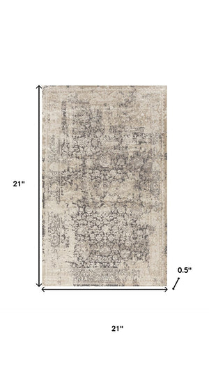 HomeRoots 6' Navy Blue and White Geometric Area Rug - Stylish Coastal Design for Living Spaces, Easy Care 719012