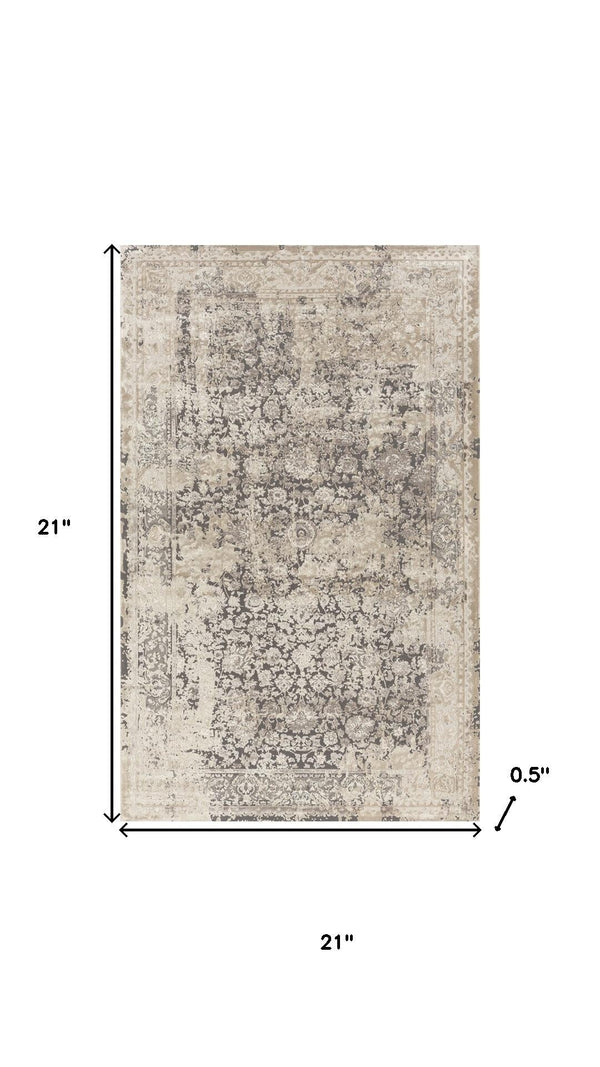 HomeRoots 6' Navy Blue and White Geometric Area Rug - Stylish Coastal Design for Living Spaces, Easy Care 719012