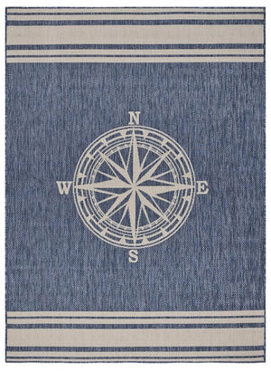 HomeRoots 4' Gray and Blue Floral Area Rug - Coastal Elegance with Low Pile Design for Any Room's Charm 719014
