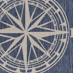HomeRoots 4' Gray and Blue Floral Area Rug - Coastal Elegance with Low Pile Design for Any Room's Charm 719014