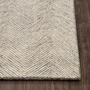 HomeRoots 5' Light Gray & Beige Floral Hand-Tufted Wool Area Rug - Elegant, Durable, Perfect for Any Room! 719023