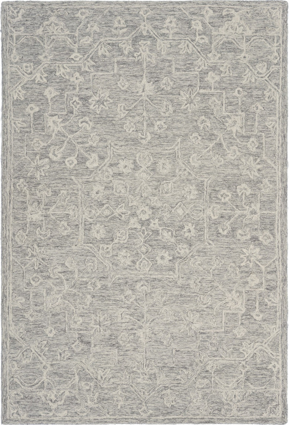 HomeRoots 8' Hand-Tufted Wool Area Rug in Green and Ivory Floral Design - Cozy, Durable, and Unique Home Accent 719024