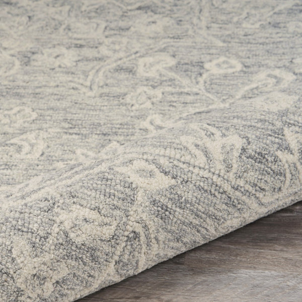 HomeRoots 8' Hand-Tufted Wool Area Rug in Green and Ivory Floral Design - Cozy, Durable, and Unique Home Accent 719024