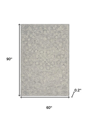 HomeRoots 8' Hand-Tufted Wool Area Rug in Green and Ivory Floral Design - Cozy, Durable, and Unique Home Accent 719024