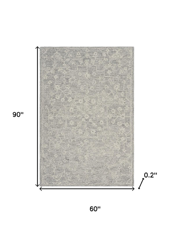 HomeRoots 8' Hand-Tufted Wool Area Rug in Green and Ivory Floral Design - Cozy, Durable, and Unique Home Accent 719024