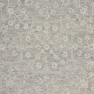 HomeRoots 8' Hand-Tufted Wool Area Rug in Green and Ivory Floral Design - Cozy, Durable, and Unique Home Accent 719024