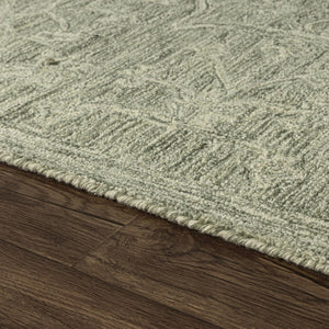 HomeRoots 5' X 8' Hand-Tufted Green and Ivory Floral Wool Area Rug - Timeless Charm for Any Space! 719025