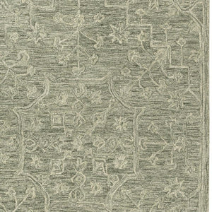 HomeRoots 5' X 8' Hand-Tufted Green and Ivory Floral Wool Area Rug - Timeless Charm for Any Space! 719025