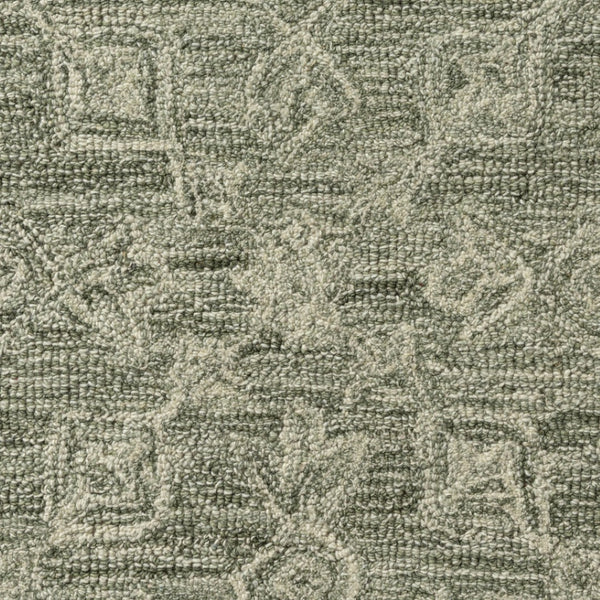 HomeRoots 5' Hand-Tufted Wool Floral Round Rug in Green and Ivory – Timeless Charm for Any Space! 719026