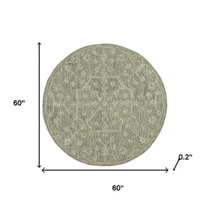 HomeRoots 8' Hand-Tufted Wool Runner Rug with Green and Ivory Floral Design – Perfect for Stylish Hallways 719027
