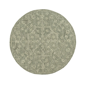 HomeRoots 8' Hand-Tufted Wool Runner Rug with Green and Ivory Floral Design – Perfect for Stylish Hallways 719027