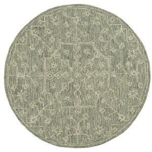 HomeRoots 8' Hand-Tufted Wool Runner Rug with Green and Ivory Floral Design – Perfect for Stylish Hallways 719027