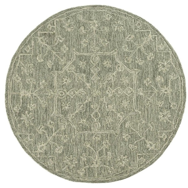 HomeRoots 8' Hand-Tufted Wool Runner Rug with Green and Ivory Floral Design – Perfect for Stylish Hallways 719027