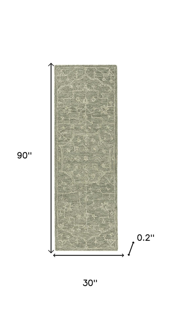HomeRoots 8' X 10' Hand-Tufted Wool Floral Area Rug - Elegant Brown & Tan Design for Timeless Home Décor 719028