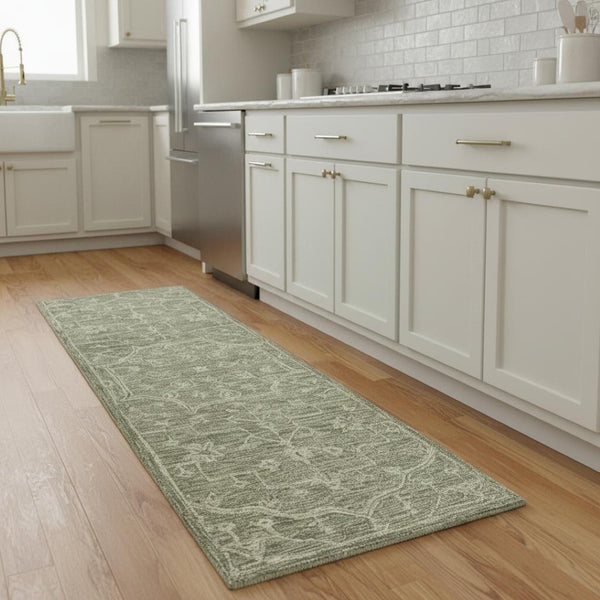 HomeRoots 8' X 10' Hand-Tufted Wool Floral Area Rug - Elegant Brown & Tan Design for Timeless Home Décor 719028