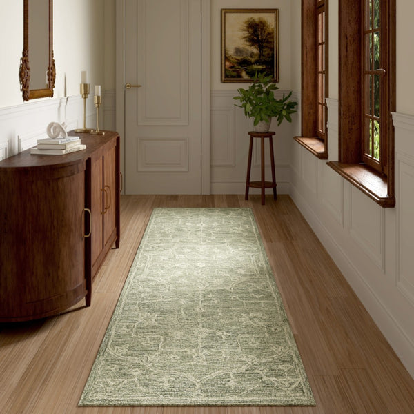 HomeRoots 8' X 10' Hand-Tufted Wool Floral Area Rug - Elegant Brown & Tan Design for Timeless Home Décor 719028