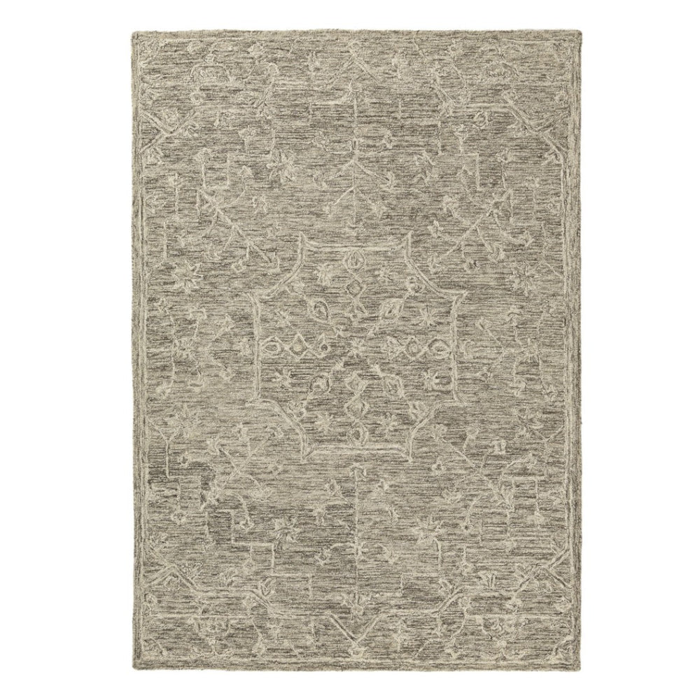 HomeRoots 5' X 8' Artisan Brown and Tan Floral Hand-Tufted Wool Area Rug for Cozy Living Spaces and Style 719029
