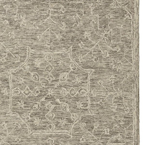 HomeRoots 5' X 8' Artisan Brown and Tan Floral Hand-Tufted Wool Area Rug for Cozy Living Spaces and Style 719029