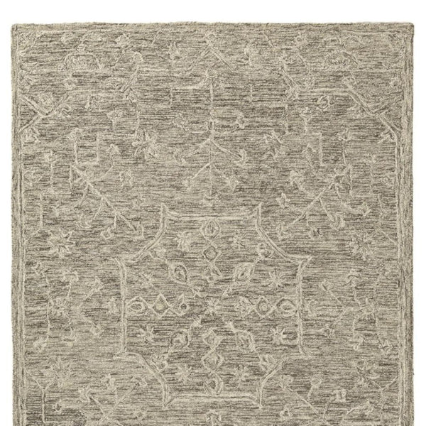 HomeRoots 5' X 8' Artisan Brown and Tan Floral Hand-Tufted Wool Area Rug for Cozy Living Spaces and Style 719029