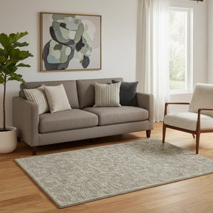 HomeRoots 5' Hand-Tufted Brown and Tan Wool Floral Round Rug - Durable, Unique Design for Any Space 719030