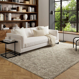 HomeRoots 5' Hand-Tufted Brown and Tan Wool Floral Round Rug - Durable, Unique Design for Any Space 719030