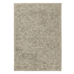 HomeRoots 5' Hand-Tufted Brown and Tan Wool Floral Round Rug - Durable, Unique Design for Any Space 719030