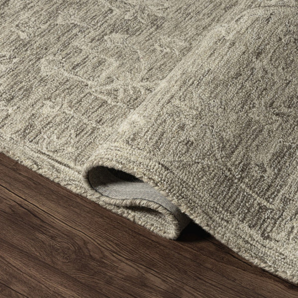 HomeRoots 5' Hand-Tufted Brown and Tan Wool Floral Round Rug - Durable, Unique Design for Any Space 719030