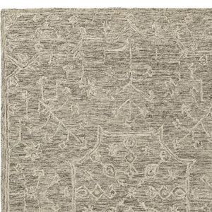 HomeRoots 5' Hand-Tufted Brown and Tan Wool Floral Round Rug - Durable, Unique Design for Any Space 719030