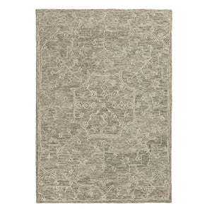 HomeRoots 5' Hand-Tufted Brown and Tan Wool Floral Round Rug - Durable, Unique Design for Any Space 719030