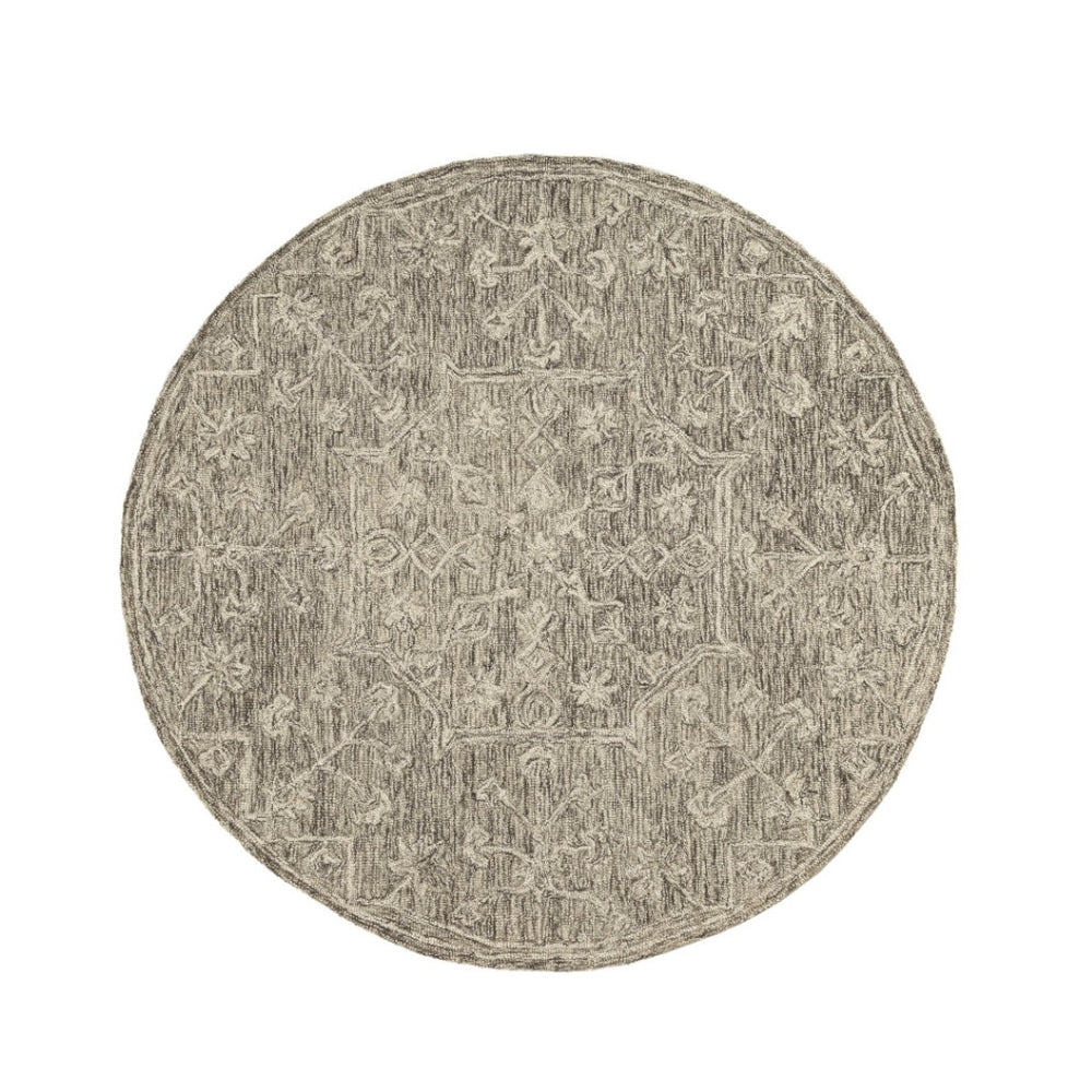 HomeRoots 8' Brown and Tan Hand-Tufted Wool Runner Rug - Timeless Floral Charm for Hallways and Entryways 719031