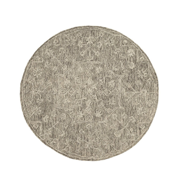 HomeRoots 8' Brown and Tan Hand-Tufted Wool Runner Rug - Timeless Floral Charm for Hallways and Entryways 719031