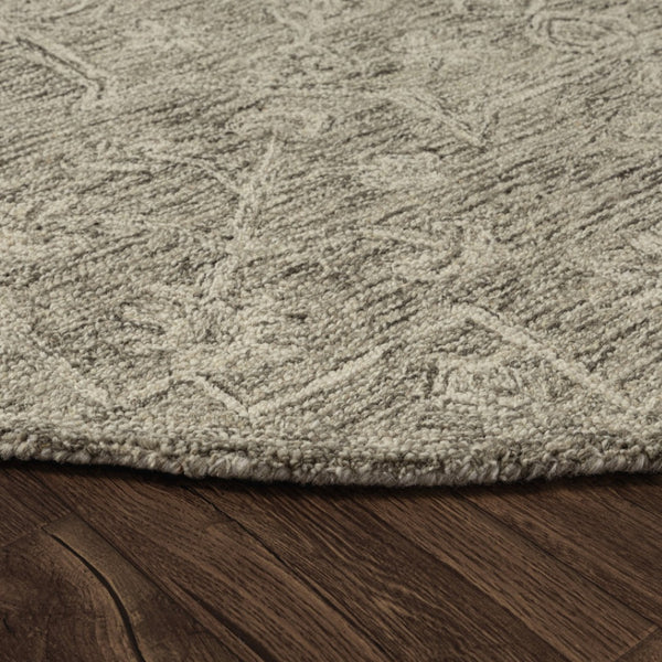 HomeRoots 8' Brown and Tan Hand-Tufted Wool Runner Rug - Timeless Floral Charm for Hallways and Entryways 719031