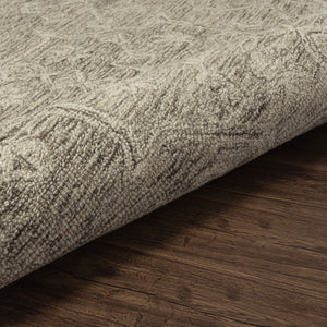 HomeRoots 8' Brown and Tan Hand-Tufted Wool Runner Rug - Timeless Floral Charm for Hallways and Entryways 719031