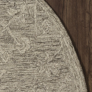HomeRoots 8' Brown and Tan Hand-Tufted Wool Runner Rug - Timeless Floral Charm for Hallways and Entryways 719031