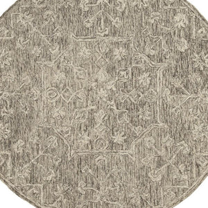HomeRoots 8' Brown and Tan Hand-Tufted Wool Runner Rug - Timeless Floral Charm for Hallways and Entryways 719031