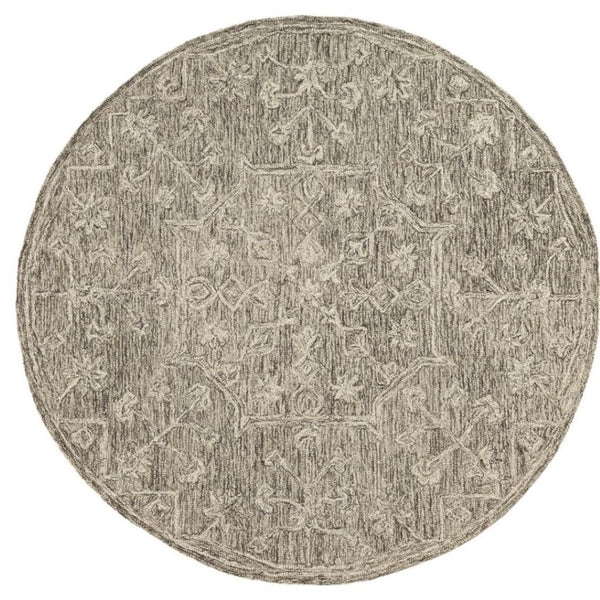 HomeRoots 8' Brown and Tan Hand-Tufted Wool Runner Rug - Timeless Floral Charm for Hallways and Entryways 719031