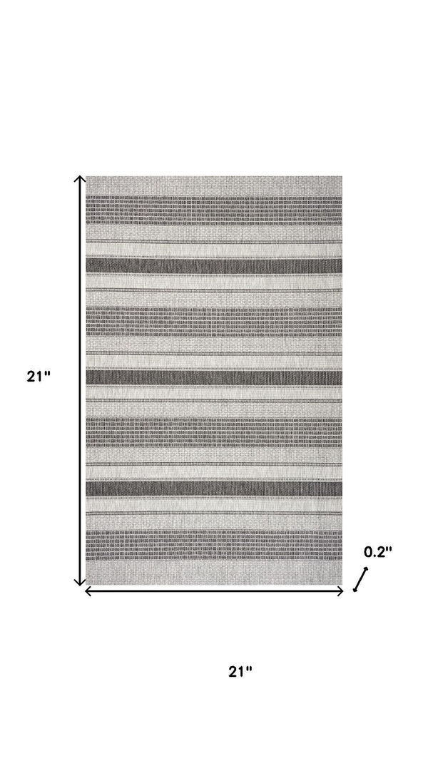 HomeRoots 8' Natural Tan Jute Striped Area Rug - Hand-Woven, Bohemian Charm, Durable for High-Traffic Rooms 719073
