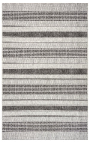 HomeRoots 8' Natural Tan Jute Striped Area Rug - Hand-Woven, Bohemian Charm, Durable for High-Traffic Rooms 719073