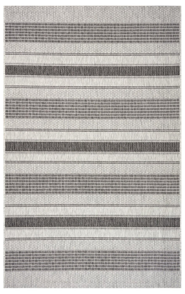 HomeRoots 8' Natural Tan Jute Striped Area Rug - Hand-Woven, Bohemian Charm, Durable for High-Traffic Rooms 719073