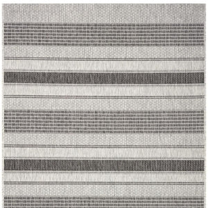 HomeRoots 8' Natural Tan Jute Striped Area Rug - Hand-Woven, Bohemian Charm, Durable for High-Traffic Rooms 719073