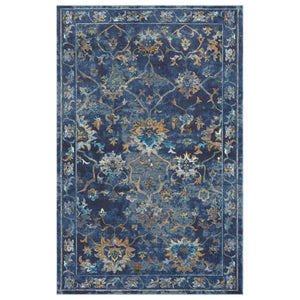 HomeRoots 8' Vibrant Bohemian Round Rug with Bold Red, Blue & Orange Diamond Pattern for Stylish Spaces 719076