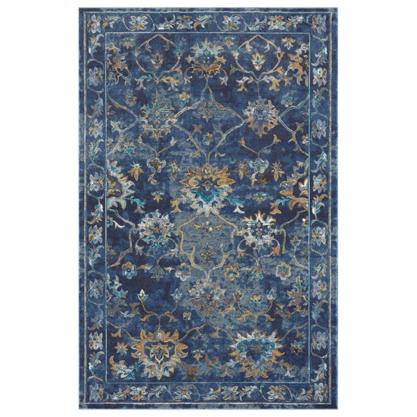 HomeRoots 8' Vibrant Bohemian Round Rug with Bold Red, Blue & Orange Diamond Pattern for Stylish Spaces 719076