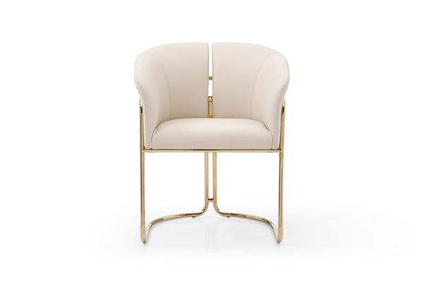 HomeRoots Taupe Boucle and Steel Dining Arm Chair - Contemporary Comfort with Elegant Gold-Finished Legs 719094