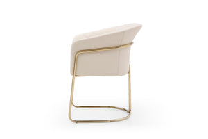 HomeRoots Taupe Boucle and Steel Dining Arm Chair - Contemporary Comfort with Elegant Gold-Finished Legs 719094