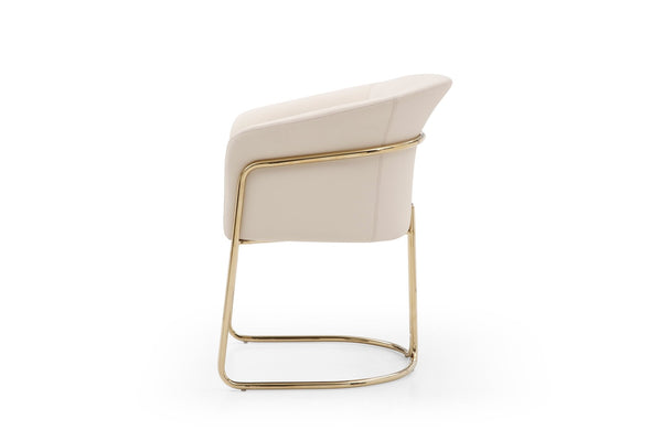 HomeRoots Taupe Boucle and Steel Dining Arm Chair - Contemporary Comfort with Elegant Gold-Finished Legs 719094